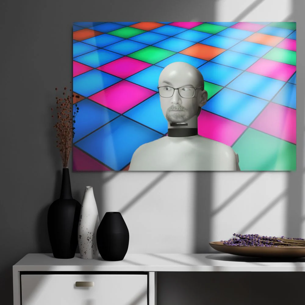 5128 Concerned Resolve Face In A Confusing Place - Glossy Metal Print - Image 3