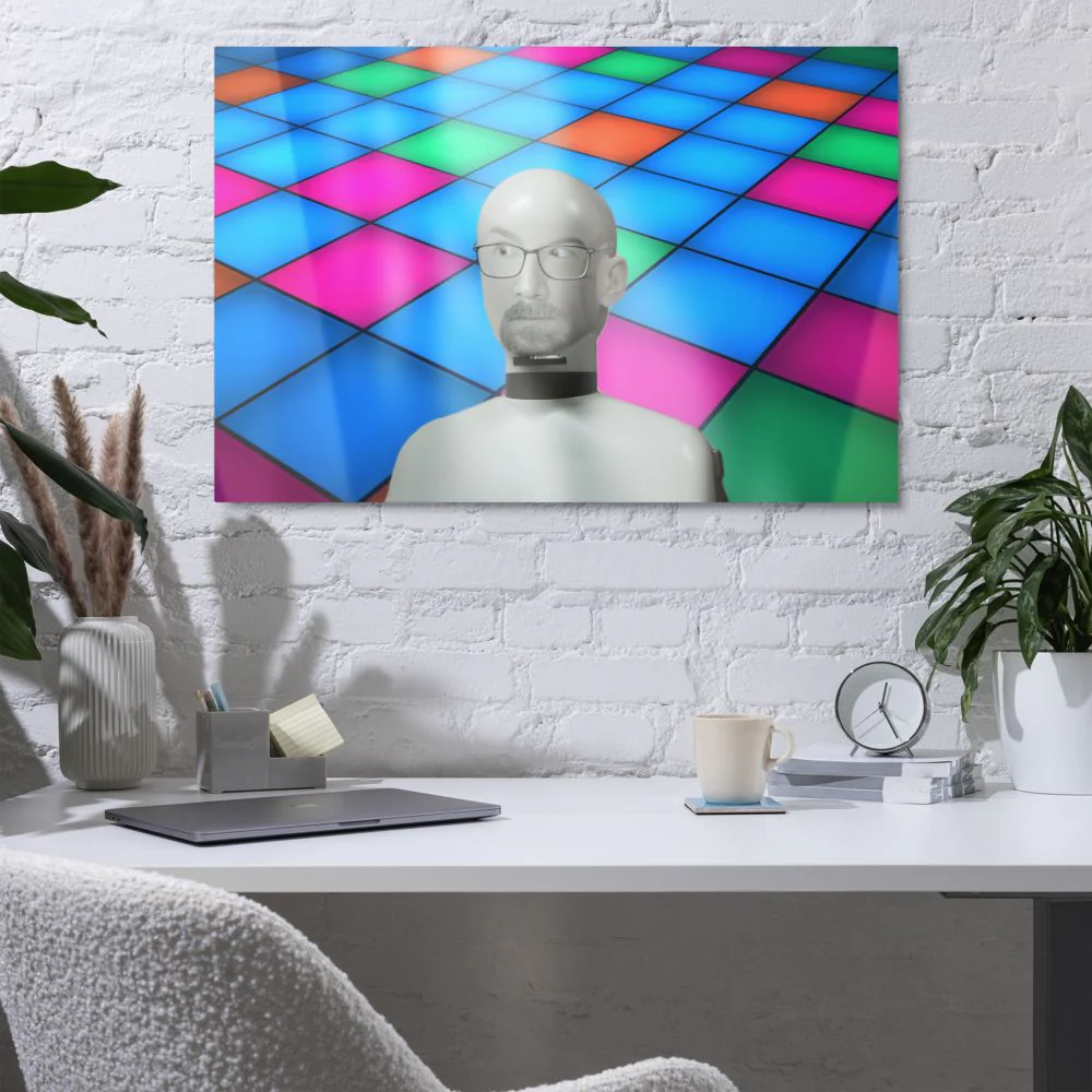 5128 Concerned Resolve Face In A Confusing Place - Glossy Metal Print - Image 4