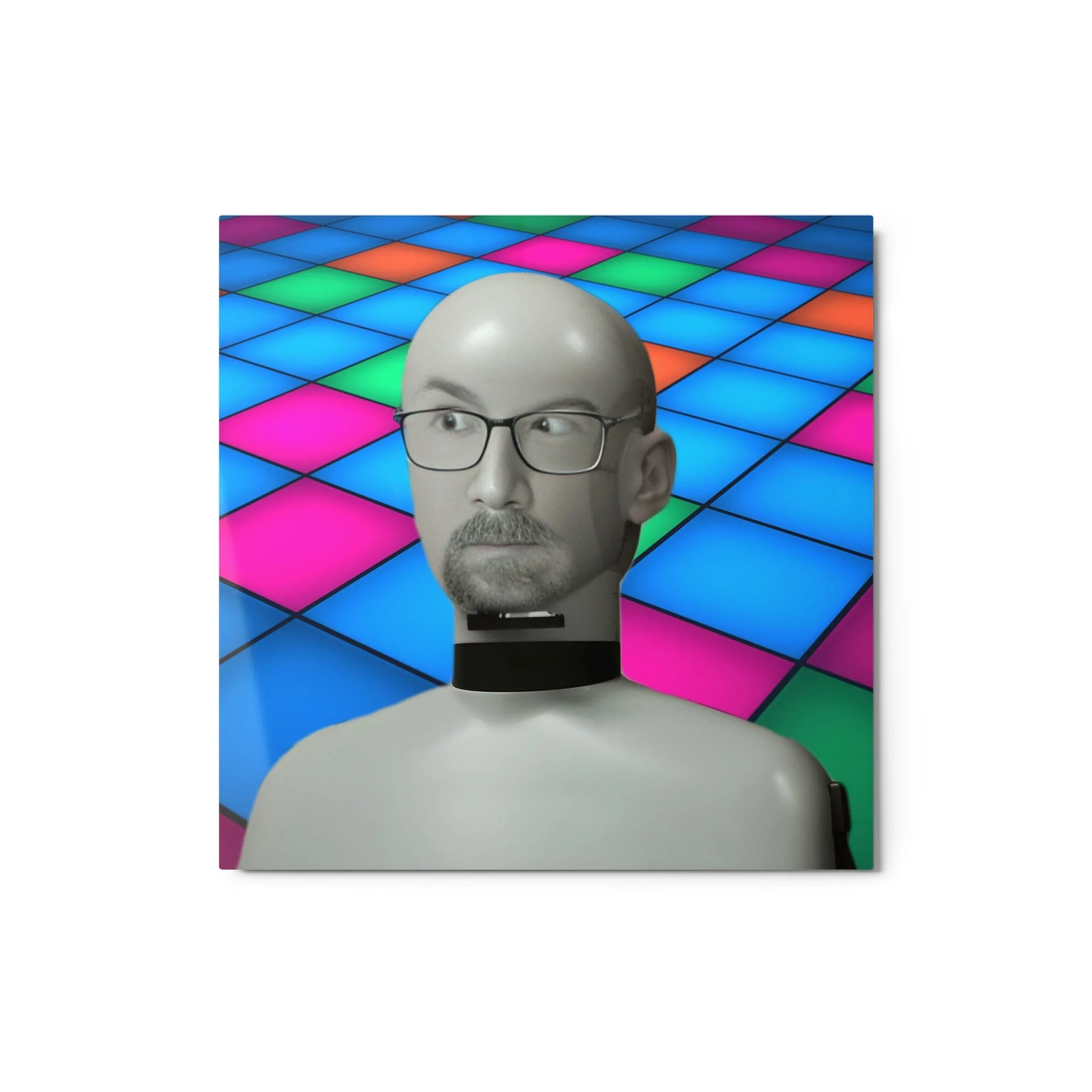 5128 Concerned Resolve Face In A Confusing Place - Glossy Metal Print - Image 7