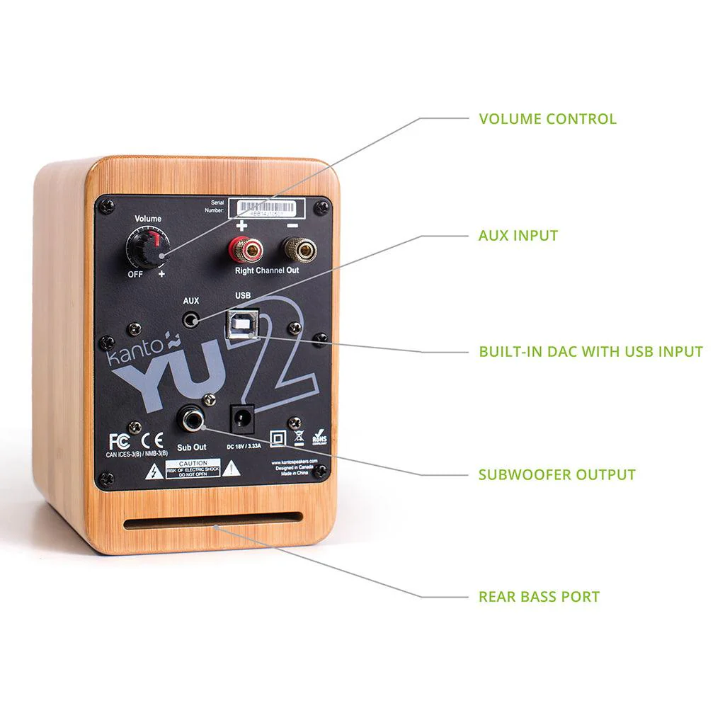 Kanto YU2 Powered Bookshelf Speakers - Image 5