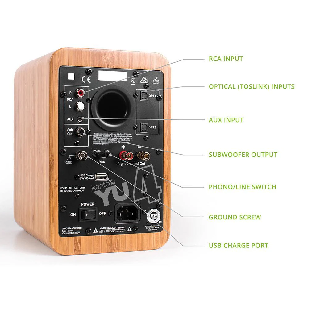 Kanto YU4 Powered Bookshelf Speakers - Image 5